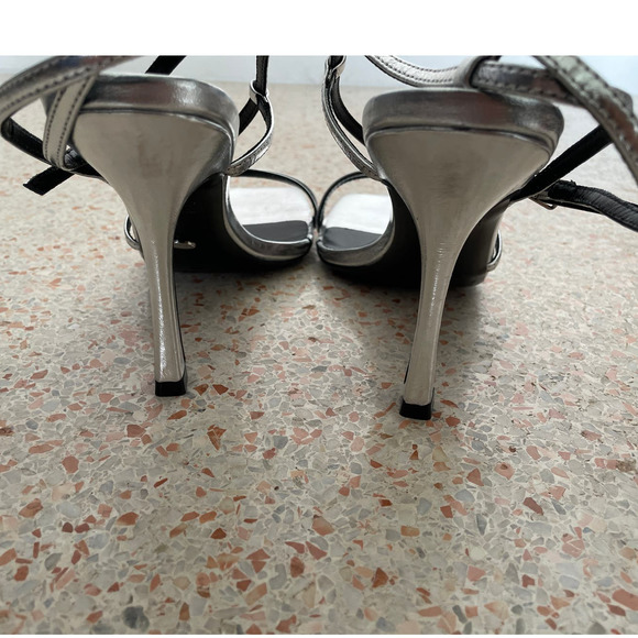Tony Bianco Franci Silver Foil Heels - Picture 3 of 5